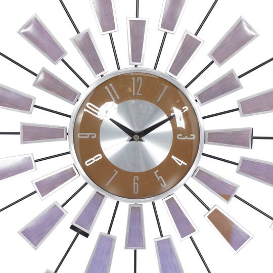 22" Brown Metal Modern Wall Clock
